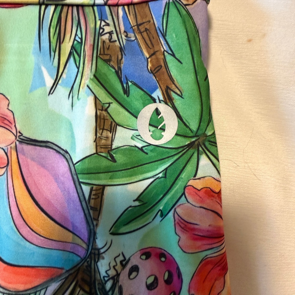 Dona Jo Tropical Print Athletic Skort XL Built In Shorts Pickleball Golf - Picture 3 of 7